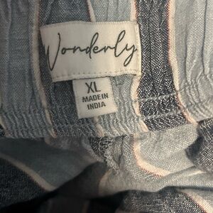 Wonderly Blue and White Striped Pants